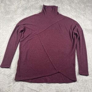 H by Bordeaux Women's Ribbed Asymmetrical Pullover Cowl Neck Sweater XS *Read